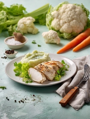 Куриная грудка с пюре из цветной капусты