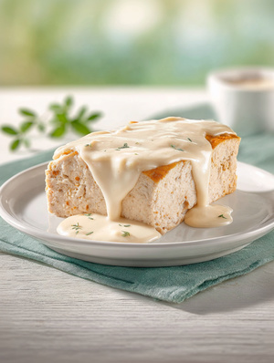 готовое блюдо Суфле из индейки под соусом бешамель для правильного питания это норма