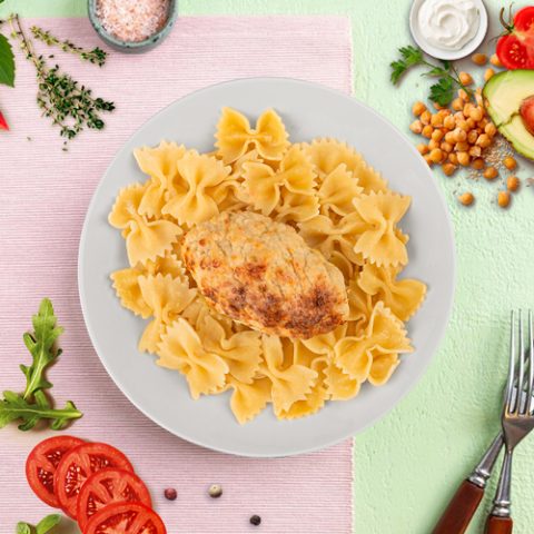 turkey-cutlet-with-zucchini-and-farfalle